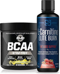 PMD Sports BCAA's Stim Free for Recovery and Performance Lemonade (30 Servings) &amp Siren Labs L-Carnitine Elite Burn Fat Loss Support Strawberry Blast 3000 mg (32 Servings)