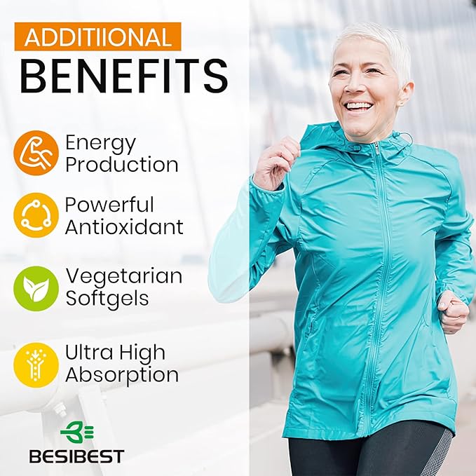 1000mg Liposomal CoQ10 Ubiquinol 240 Vegan Softgels High Absorption Ubiquinol CoQ10 Supplement Active Antioxidant Form of Coenzyme Q10 for Heart Function &amp Energy Production