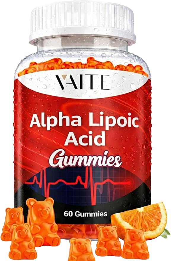 VAITE Alpha Lipoic Acid Gummies 1000mg ALA Supplement for Brain &amp Nerve Support Antioxidant Energy – Non-GMO Vegan Gluten-Free – 60 Chewables for Vitality and Comfort for Men &amp Women