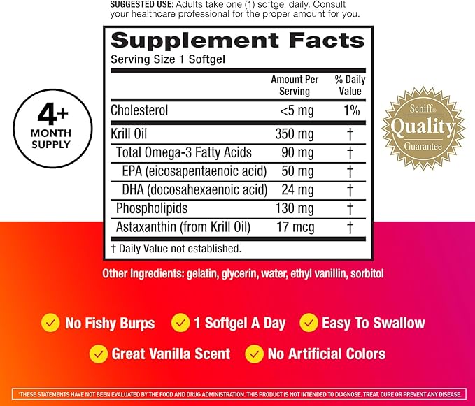 MegaRed - Omega-3 Krill Oil 350mg Softgels (130 Count in A Bottle) EPA &amp DHA Omega-3 Fatty Acids with No Fishy Aftertaste Unlike Fish Oil Contains Antioxidant Astaxanthin