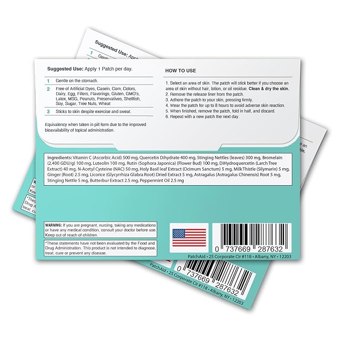 PatchAid Allergy Plus Topical Patch 30-Day Supply