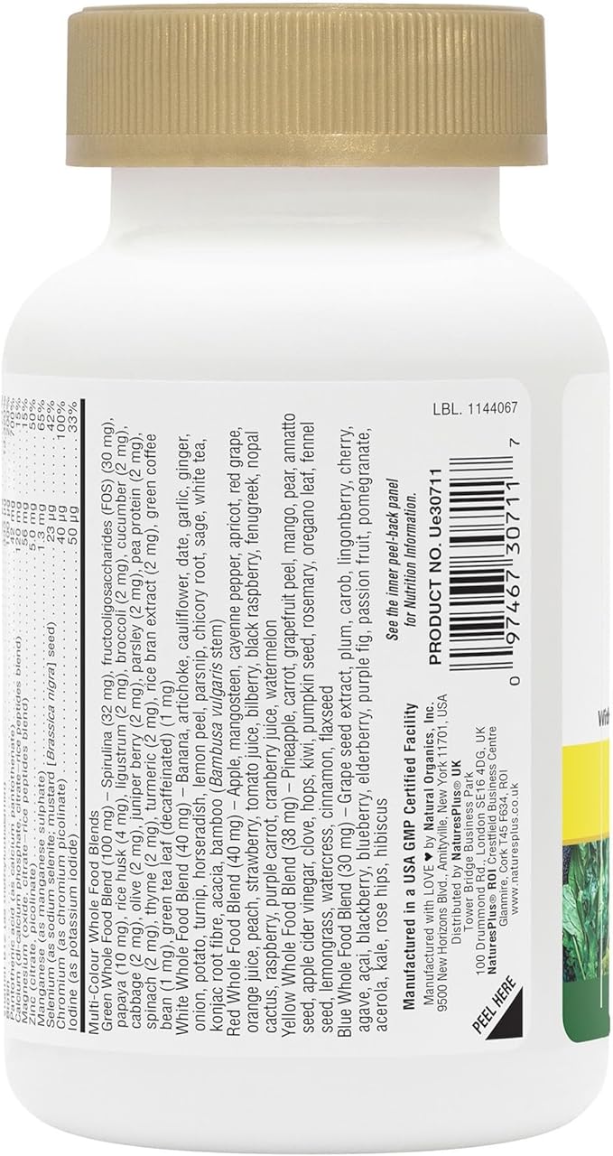 NaturesPlus Source of Life GOLD Multivitamin - 180 Mini-Tabs - With Vitamins D3 B12 &amp K2 - Blood Bone &amp Immune Support - Vegetarian &amp Gluten Free - 30 Servings