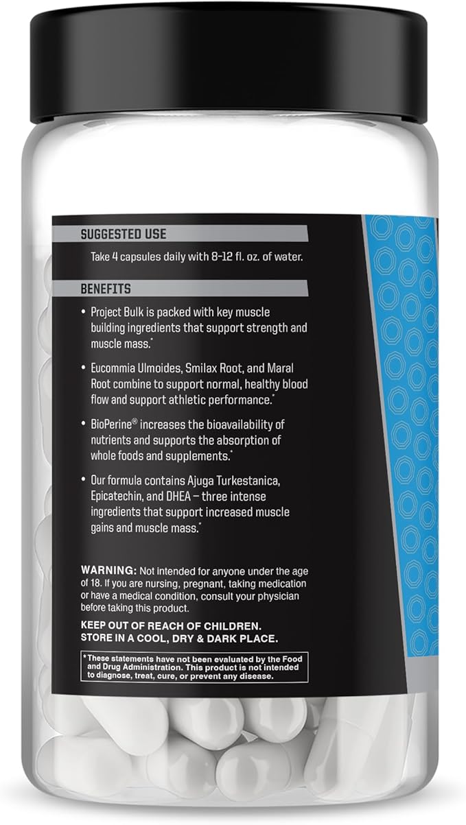 Anabolic Warfare Project Bulk Mass Building Formula Protein Synthesis Strength Muscle Definition Made with Botanicals*