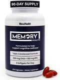 Memory Health Softgels with Omega-3 Carotenoids and Vitamin E – Designed for Mental Focus Energy and Enhanced Clarity - (270 Softgels 90 Days Supply)