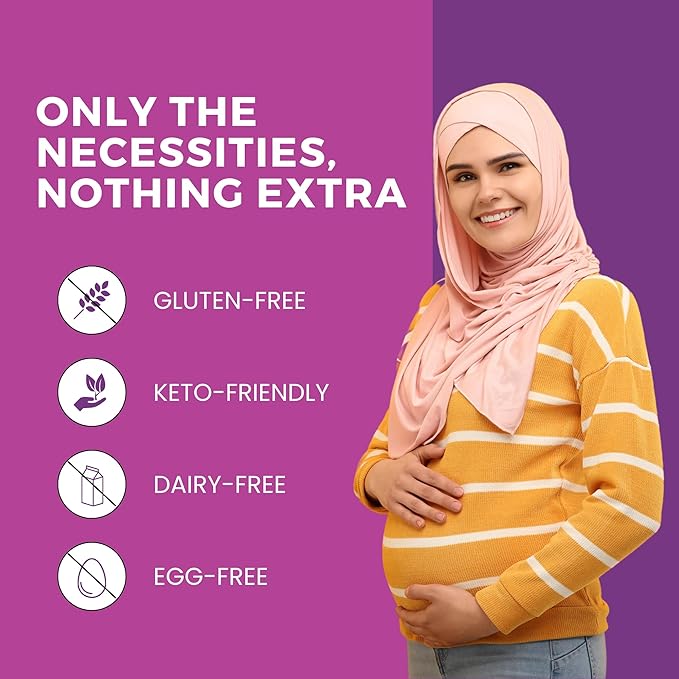 Halal Prenatal Vitamins + DHA Folic Acid Iron Ginger for Soothing One Daily for All Pregnancy Stages Gluten Free Non-GMO 60 Softgels 2 Months Supply USA Made Halal Vitamins