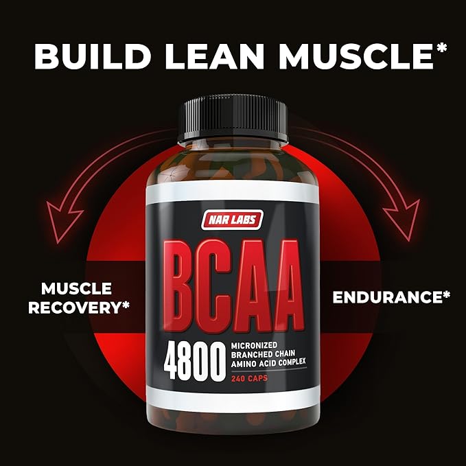 BCAA 4800 | Micronized Branched Chain Amino Acids | Muscle Building &amp Recovery | 2400 per Serving | 80 Servings | 240 Capsules