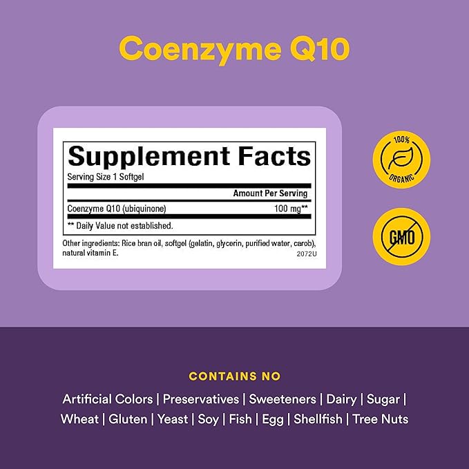 Natural Factors Coenzyme Q10 - Antioxidant Support Supplement Supports Cellular Energy Production - Better Absorption Aids Healthy Heart Function - 100 mg 120 Softgels (120 Servings)