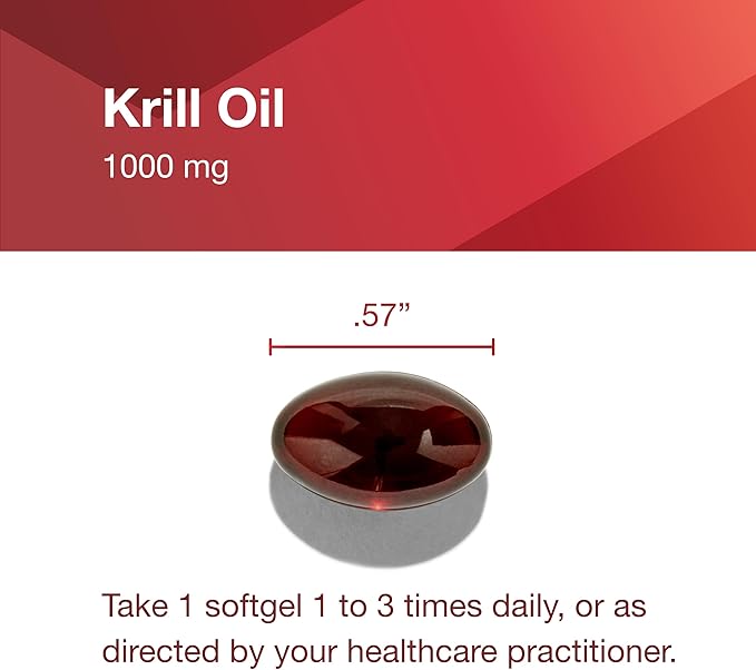 PROTOCOL FOR LIFE BALANCE Krill Oil 1000mg - Extra Strength Krill Oil Supplement - DHA &amp EPA - with Astaxanthin - Support Heart Brain Joints - Non-GMO &amp Halal - 60 Softgels