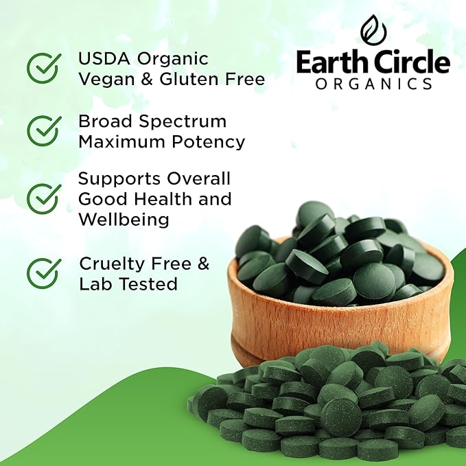 Premium Organic Chlorella / Spirulina Tablets 1000 Count (50/50) | Vegan Kosher Green Algae Superfood | Cracked Cell Wall for Maximum Absorption | High in Protein Iron Chlorophyll - Pack of 2