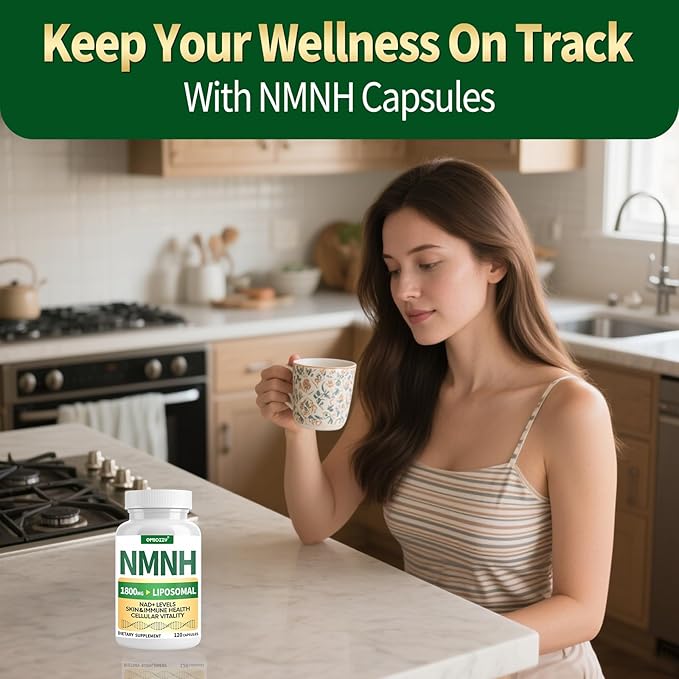 NMNH Supplement 1000mg - Nicotinamide Mononucleotide Alternative Boost NAD+ with Liposomal Resveratrol &amp Nicotinamide Riboside NR for Healthy Cellular Aging Energy 120 Vegan Non-GMO Capsules
