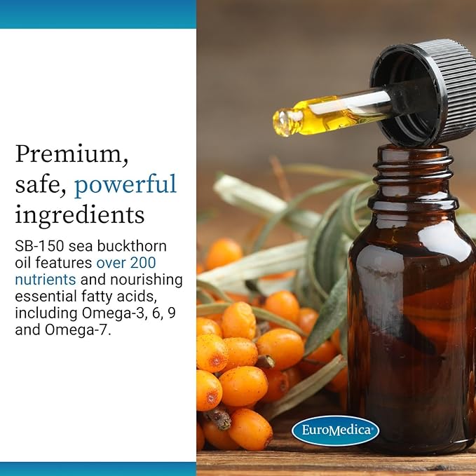 EuroMedica ProHydra-7 - Dietary Supplement with Essential Fatty Acids - Nutritional Supplement to Support Skin Health with Sea Buckthorn Berry Pulp &amp Seed Oil - 60 Softgels