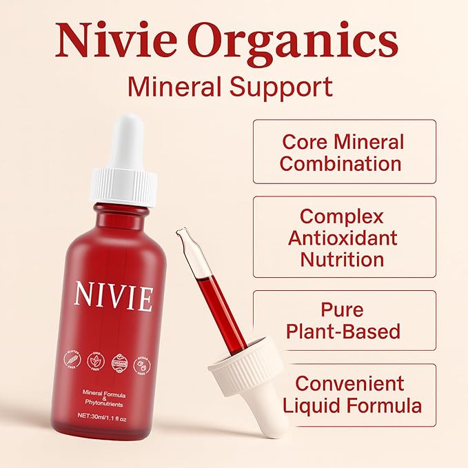 Nivie Thyroidsupplement Drops Nivie Organics Advanced ThyroidMineral Support Vitamins &amp Minerals with Ashwagandha Iodine Zinc &amp Magnesium