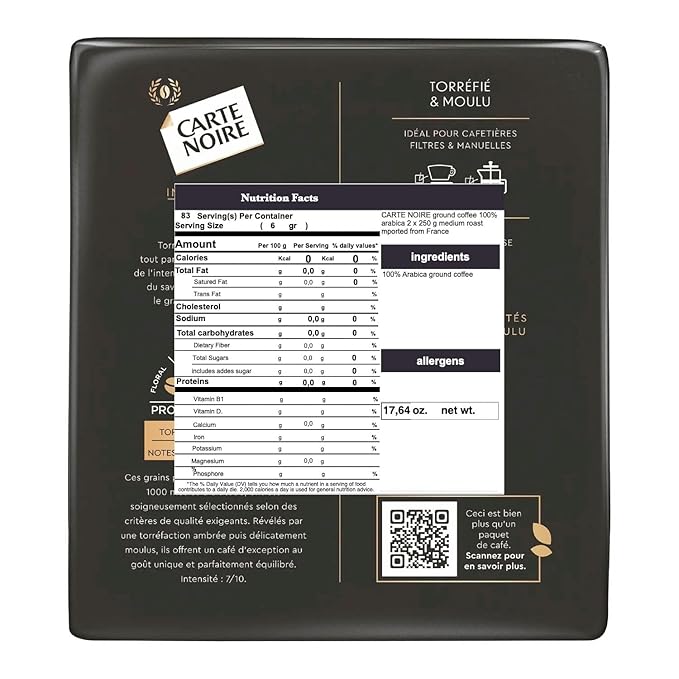 Carte Noire Ground Coffee 8.8-Ounce Packages (Pack of 2)