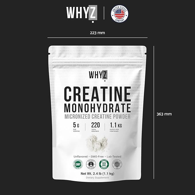 Pure Creatine Monohydrate Powder 2.4 lb Micronized Unflavored Creatine for Women and Men Fine Texture Bulk Creatine Powder for Smooth Mixing &amp Easy Dissolve Pre Workout Vegan Friendly 1100g