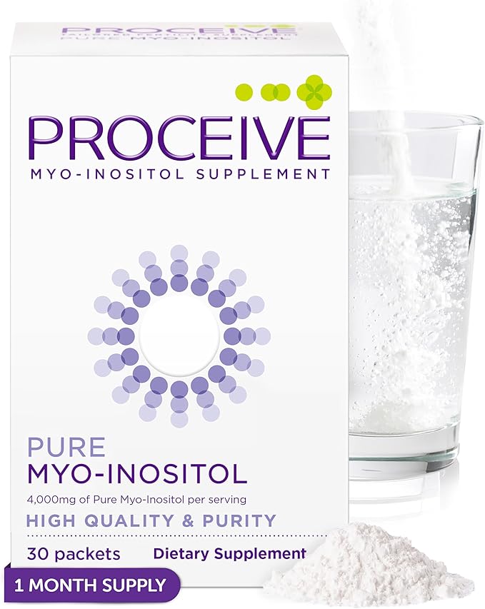 Proceive Myo Inositol Supplement for Women 4000mg High Strength Myo Inositol for Reproductive Wellness and Pre Conception Support Vegan Powder Drink Mix Gluten Free 30 Packets Unflavored
