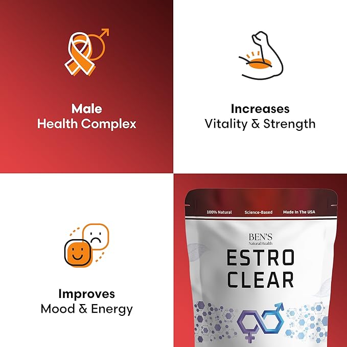 Ben's Natural Health Estro Clear Natural Estrogen Blocker Supplement with DIM Tiger Nut Astragalus Calcium D Glucarate 120 Capsules 3 Pack
