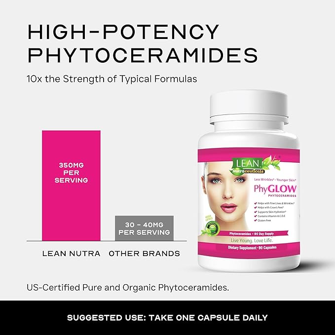 Skin Care Phytoceramides 90 Day Hydration Focus Super Ceramide Supplements for Women and Men Wrinkle Support Factor Pills Give youth to the Face with Multivitamin A C D E Gluten Free 90 Capsules
