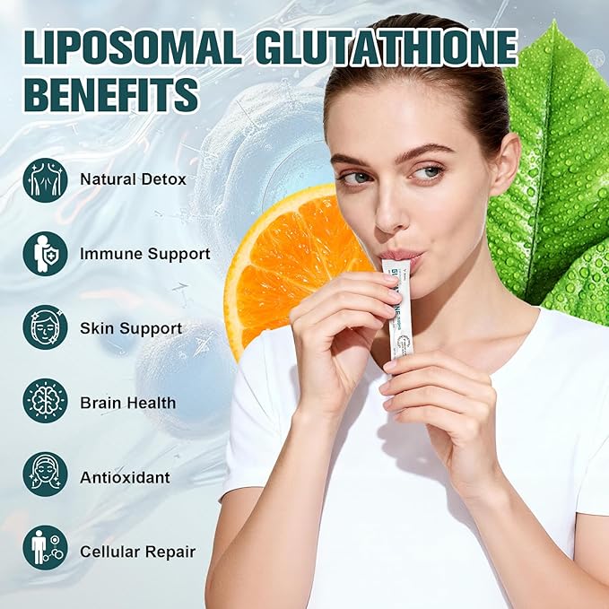 1500mg Liposomal Glutathione Supplement 12-in-1 Ultra High Absorption Liquid Glutathione with NAD+ CoQ10 NAC &amp Alpha Lipoic Acid - Supports Natural Detoxification Immune System &amp Antioxida