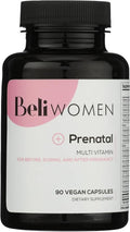 Beli Women Prenatal Multivitamin for All Stages of Pregnancy 400mg Choline Folate Vitamin D. Supports Egg Quality and Fertility Gluten &amp Allergen Free 90 Vegan Capsules (30-Day Supply)