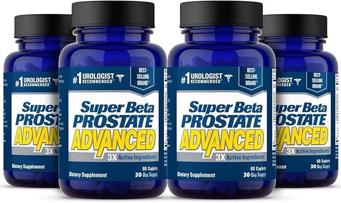 SUPER BETA PROSTATE Advanced – Promote Sleep Support Bladder Emptying. Prostate Support Supplement for Men's Health with Beta Sitosterol not Saw Palmetto. (240 Caplets 4-Pack)
