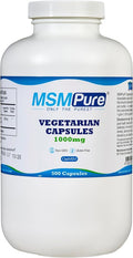KALA HEALTH MSMPure MSM Vegetarian Capsules – 1000 mg US-Made MSM per Capsule for Joint Health Skin Appearance Hair &amp Nail Support – 500 Count Organic Sulfur