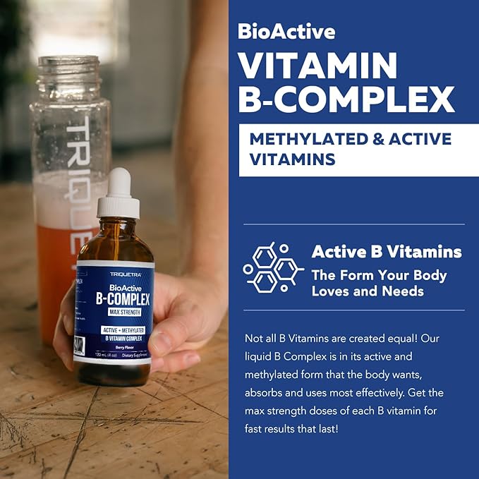 BioActive Vitamin B Complex - Blood Stream Ready Methylated B Complex - Featuring Methylfolate 3 BioActive Forms of B12 BenfoPure® B1 &amp Pantesin® B5 - 12 B Vitamins in Clinical Doses - Liquid 4