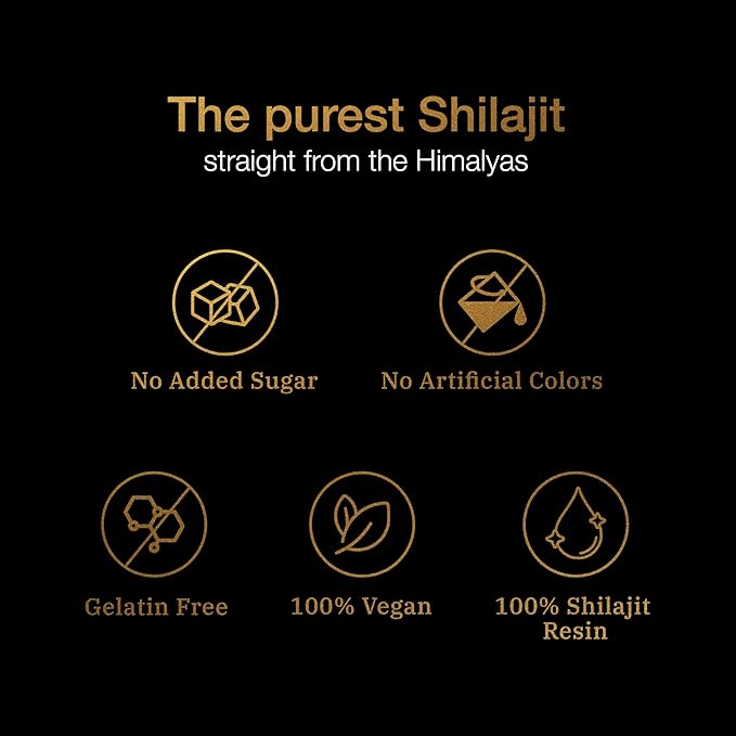 Be Bodywise Pure Himalayan Shilajit Gummies Gold I Lab Tested I No Added Sugar I Ashwagandha Gokshura| Fulvic Acid &amp 85+ Trace Minerals I for Men Women I Non-GMO I 100% Natural &amp Organic I 6