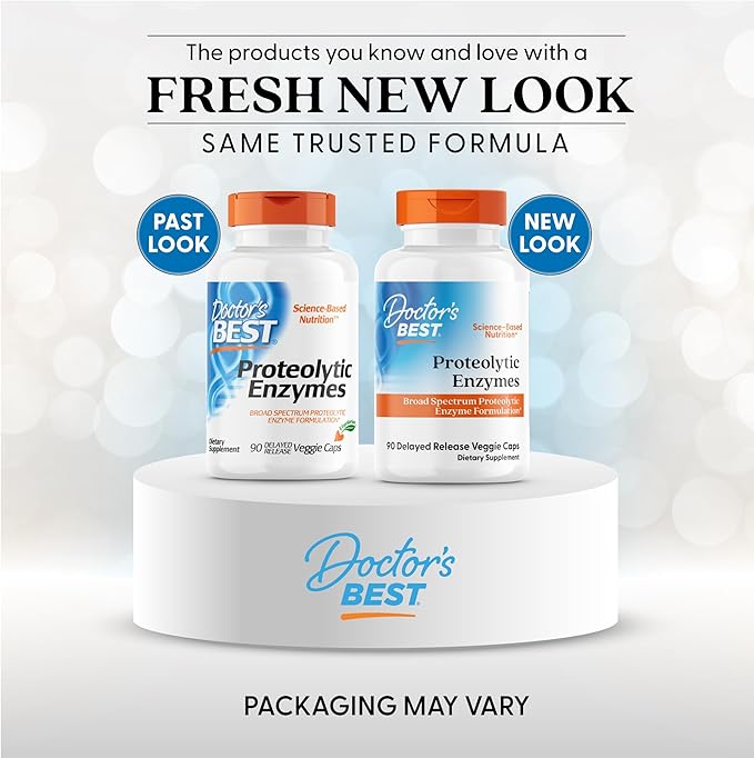 Doctor's Best Proteolytic Enzymes Supplement for Men &amp Women - Supports Protein Digestion Caps for Digestive Wellness Bromelain Protease &amp Papain Blend Supports Metabolic Health - 90 Veg