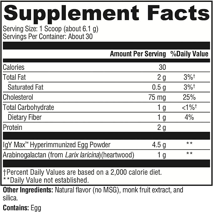 XYMOGEN IG 26 Plus DF - Dairy-Free Immunoglobulin Powder for Intestinal &amp Immune System Support - Hyperimmune Egg-Derived Immunoglobulins - 30 Servings