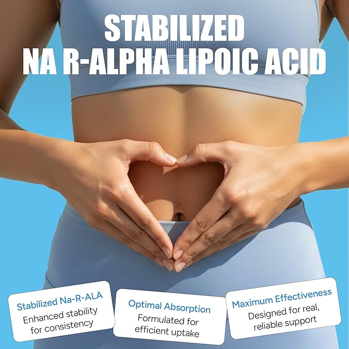 IMMUNOVITES 3-Pack Stabilized R-Alpha Lipoic Acid ((True)) 600mg per Serving [[High Potency &amp up to 40x Increased Absorption]] (Na R-ALA) (Na R-LA) (Na R-Lipoate) (3 Bottles)