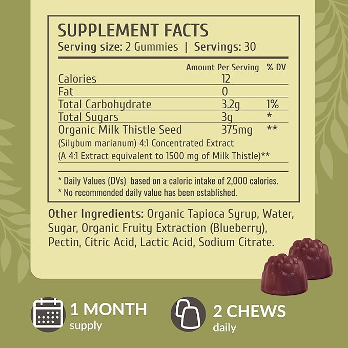 HERBAMAMA Liver Support and Milk Thistle Kit - Bundle of Liver Support Complex &amp 1500mg Milk Thistle Gummies - Vegan Non GMO Gelatin-Free - 2 Pack