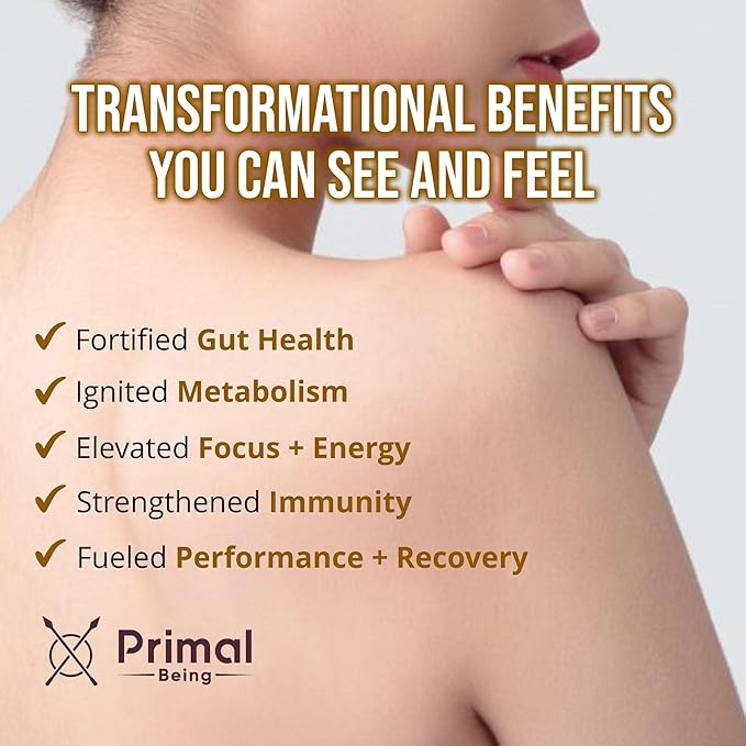 Primal Being Grassfed Beef Colostrum - Supports Immune Function Gut Health Hair Anti-Aging Athletic Performance Recovery - 90 Grams unflavored Powder 3000 mg per Serving