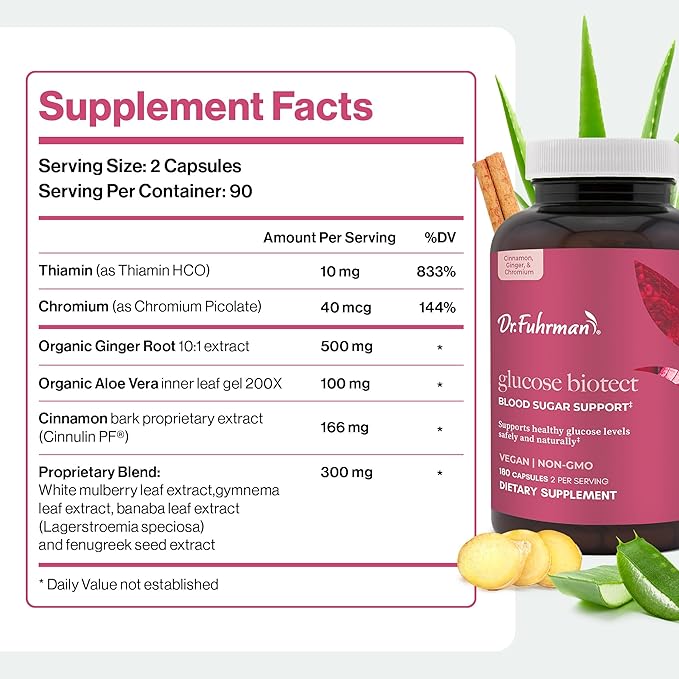 Dr. Fuhrman Glucose Biotect Natural Blood Sugar Support 180 Capsules