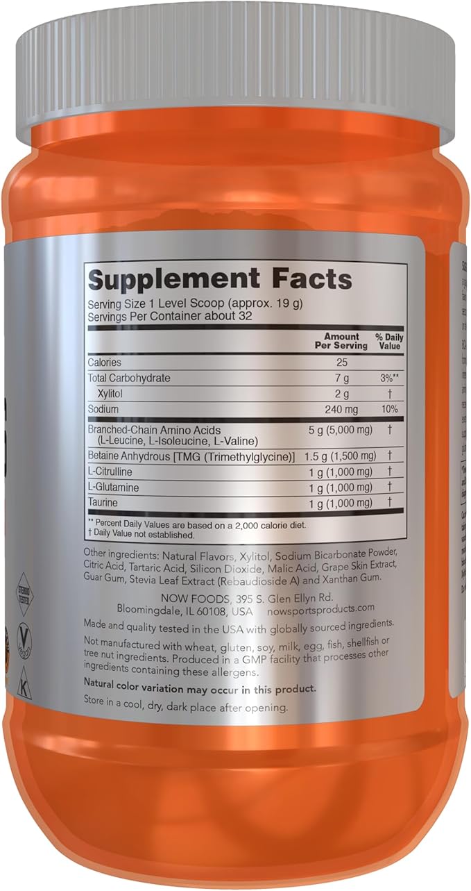 NOW Sports Nutrition Amino-9 Essentials™ Powder Enhanced Protein Synthesis Amino Acids 330-Grams