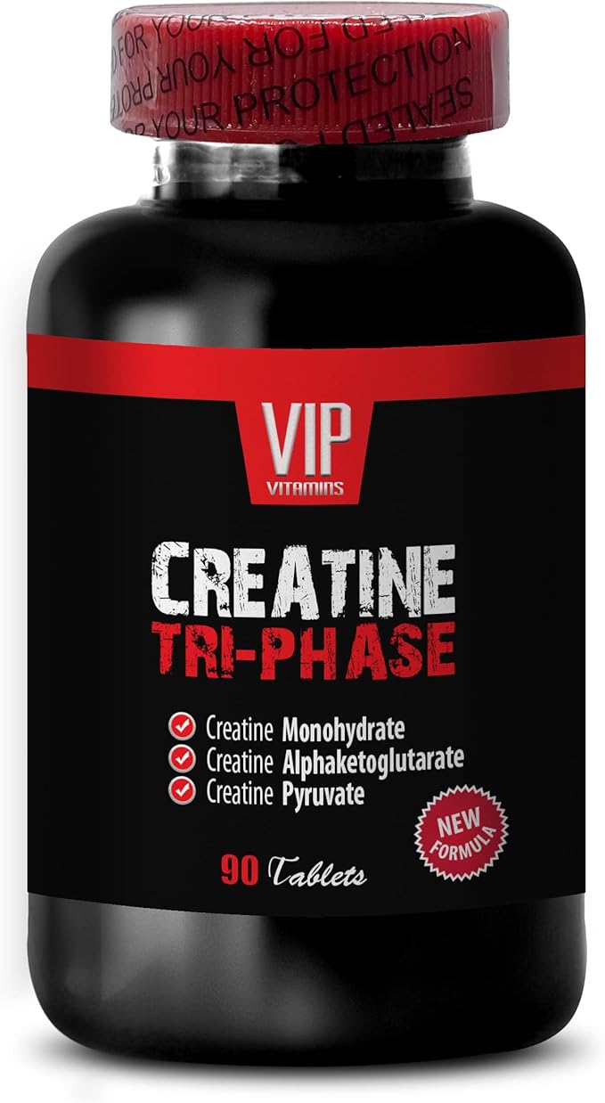 Bodybuilding Supplements for Men - CREATINE TRI-Phase - CREATINE 3X - creatine monohydrate Pills for Muscle gain - creatine unflavored - creatine hcl Pills - Muscle Recovery Supplements 1 Bot 90 Tabs