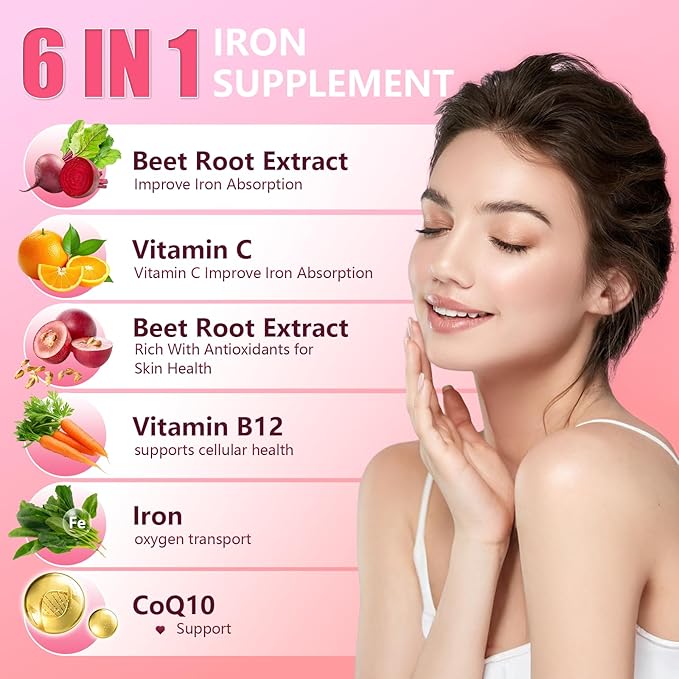 Beet Root Gummies 100mg – Red Beet Chewables with Grape Seed CoQ10 Vitamin C Iron &amp B12 – Supports Energy Metabolism &amp Healthy Circulation – Sugar Free Supplement for Women &amp Men 120 C