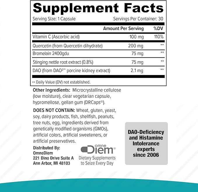 Histamine Complete - Histamine Digest Seasonal Support &amp Dietary Histamine Support 30 Caps