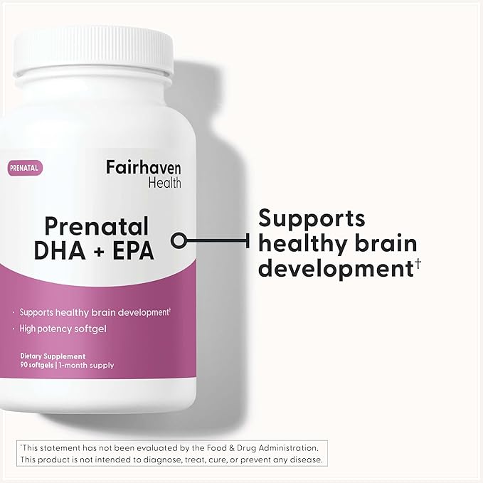 Fairhaven Health Peapod Prenatal DHA Supplements | Premium Icelandic Fish Oil Supplement for Healthy Pregnancy | EPA DHA Omega 3 Supplement for Brain Eye Heart Development | Citrus | 90 Softgels