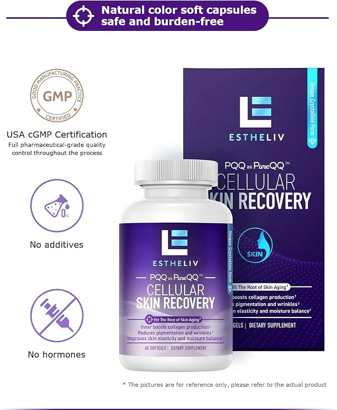 Cellular Skin Recovery Supplement Hit The Root of Skin Aging PQQ Reduces Pigmentation and Wrinkles Improves Skin's Elasticity and Moisture Balance