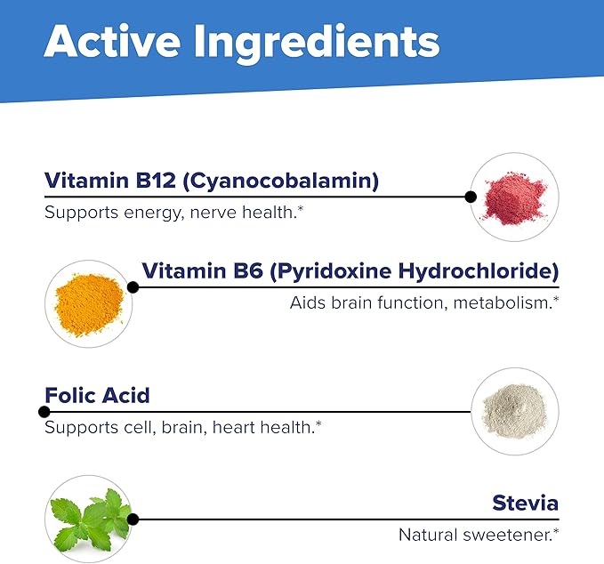Superior Source No Shot Vitamin B-12 Cyanocobalamin 5000 mcg B-6 Folic Acid 800 mcg - Support Brain &amp Heart Health - Aids Natural Energy Levels - 100 Sublingual Dissolving Tablets