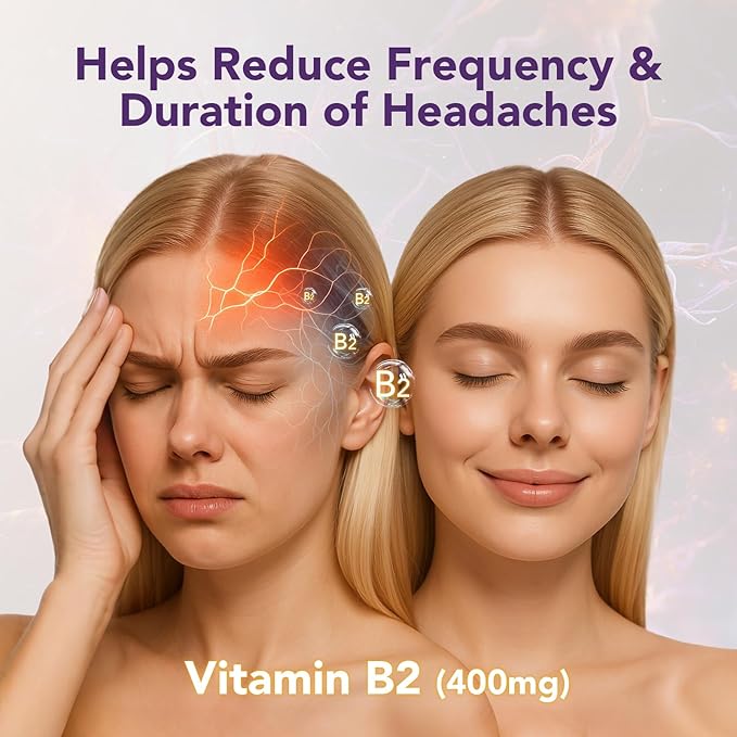 Vitamin B2 Gummies 400mg | Riboflavin 400mg with CoQ10 150mg Magnesium 200mg | B2 Vitamin 400mg for Kids &amp Adults Nervous System &amp Skin Health | 60 Vegan Chewables（Pack 2