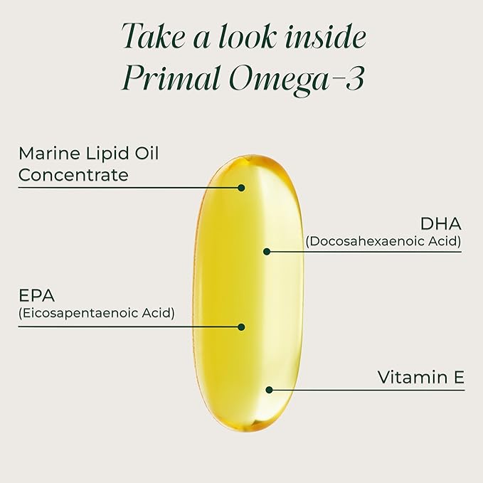 Primal Harvest Omega 3 Fish Oil Supplements 30 Servings Soft Gels Capsules w/ 1000mg EPA + DHA Supplements No Fishy Burps Non-GMO Omega 3 Fatty Acid 2 Pack