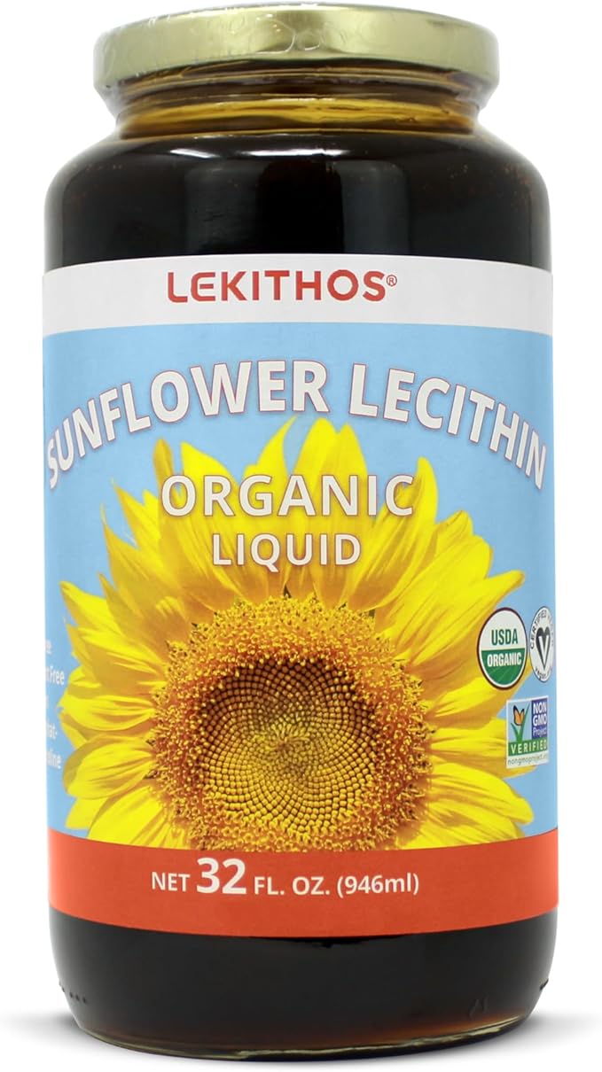 Organic Sunflower Lecithin Liquid - 32 fl oz - Certified USDA Organic - Cold Pressed (Solvent Free) - Non-GMO Project Verified