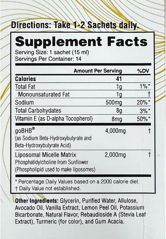 LET GO - Tangy Citrus BHB Ketone Gel | Exogenous Ketones Supplement for Energy &amp Focus | Caffeine-Free | Keto Electrolytes [14 Pack]