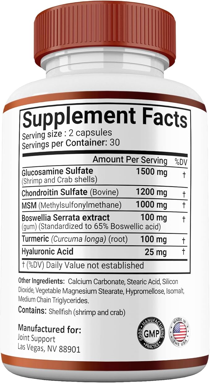 (2 Pack) Joint Support Capsules All Natural Premium Formula Maximum Strength Vitamin Joint Support Supplement Pills