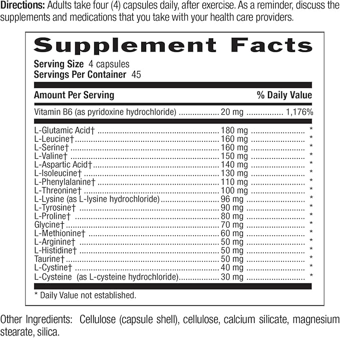 Country Life Maxi-Amino Caps – 16 Free-Form Amino Acids – 180 Vegetarian Capsules – Gluten Free Vegetarian