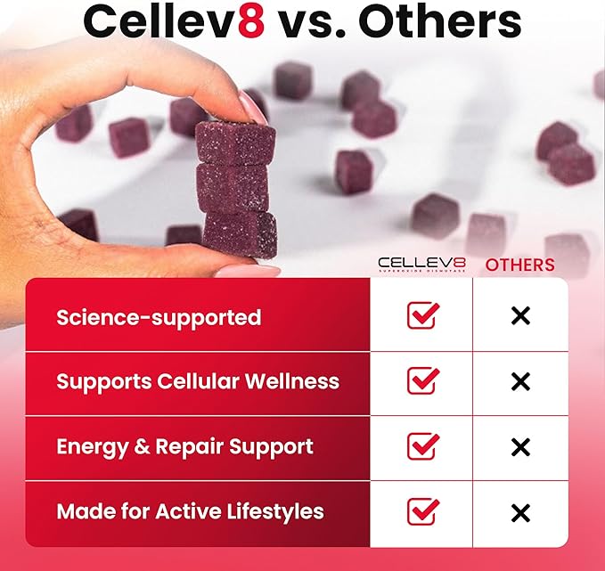 Cellev8 Prime Recovery Joint &amp Muscle Recovery Gummies - 60 Count - Antioxidant Cellular Health Daily Energy Wellness Supplements with SOD Tart Cherry - NSF Sport Formula Raspberry Flavor