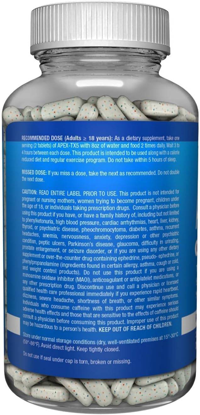 Weight Management Dietary Supplement 120 White Blue Red Speck Tablets Manufactured in the USA Highest Professional Quality