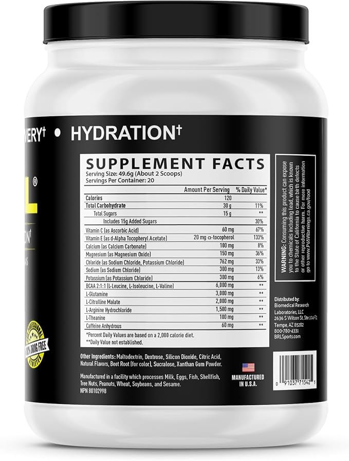 3-in-1 Endurance and Recovery Hydration BCAA Electrolyte Enhanced Drink (Wild Berry)…