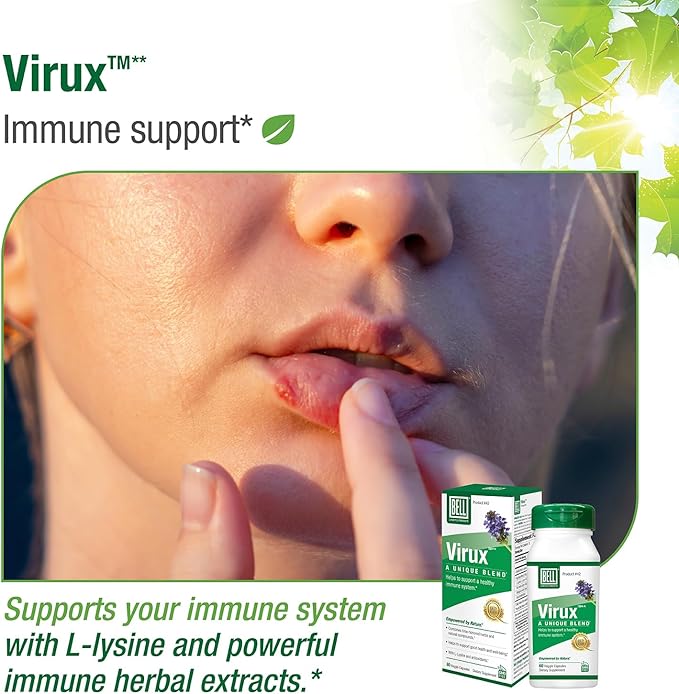 Bell Virux™ L Lysine and Red Marine - Natural Herbal Blend Unique Supplement to Boost the Immune System- Lysine 1000mg Capsules